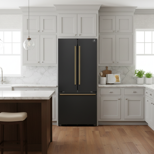 FORNO Espresso Gallipoli French Door Refrigerator 76cm 495.6L FFFFD1974-31BLK