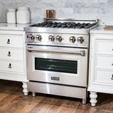 ZLINE Dual Fuel Convection Oven Range 4 Burners 76.2cm 113.3L RA30 3